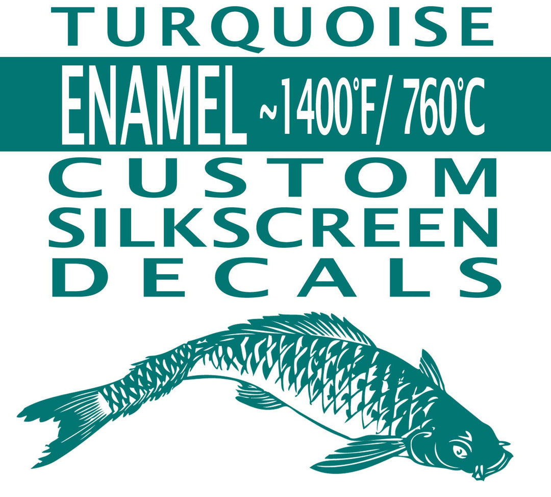 CUSTOM Silkscreen Turquoise Decals for Enamel - 1250°F / 675°C to 1450 ...